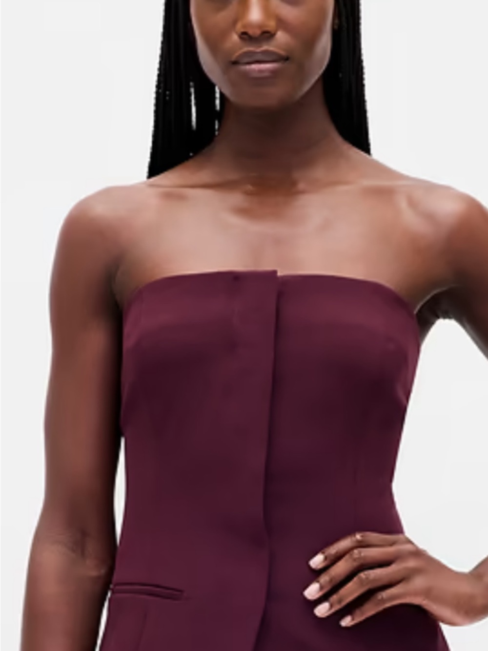 GAP Strapless Burgundy Top